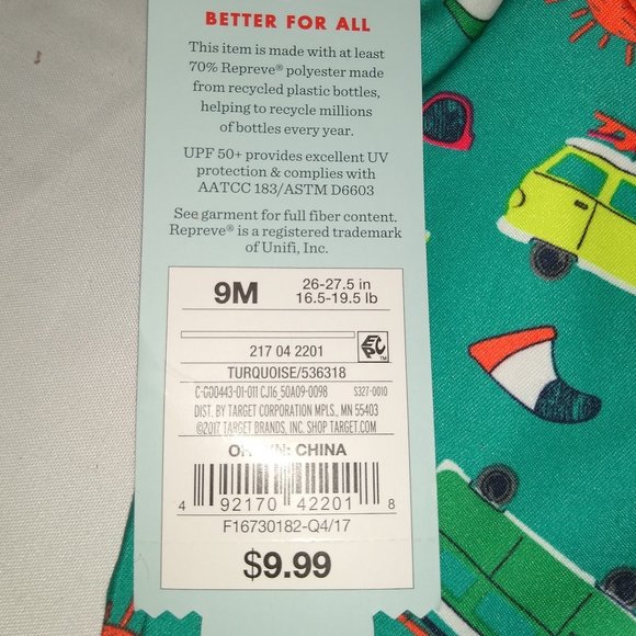 NWT Cat Jack Boys Surf Print Swim Trunks 9M UPF 50+ 16.8-19.5LB Target - Picture 4 of 4